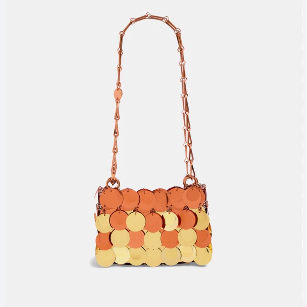 NWT Rabane Gold and Orange sequin chainmail Women's handbag mini Bag
